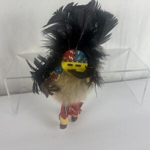 Najavo Sun Face Sunface Dancer Kachina Doll 5"H Signed ST Handmade